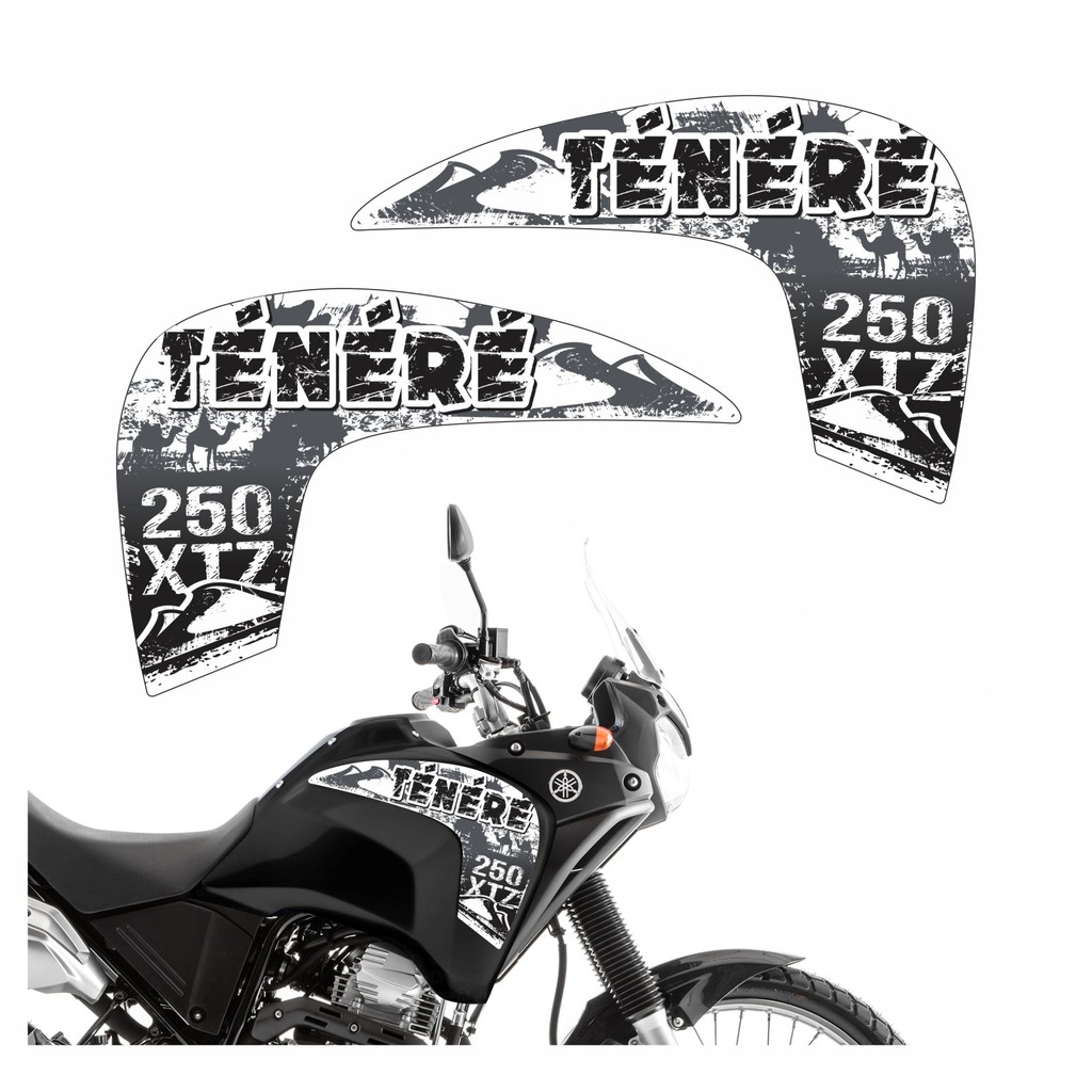 Kit Par Adesivos Lateral Tenere 250 Xtz Moto Emblemas R568