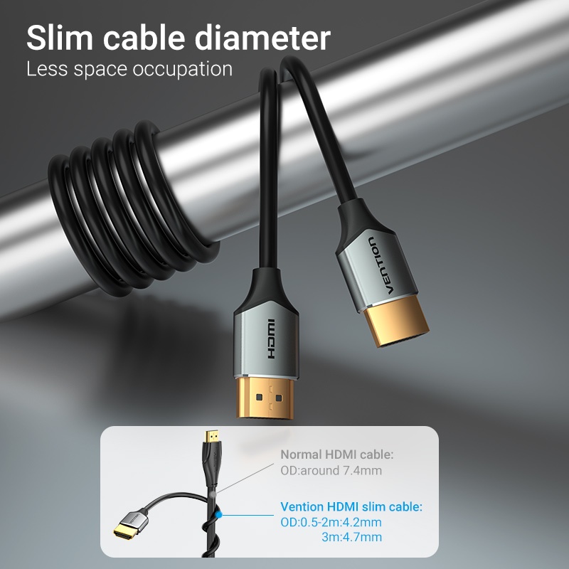 Vention Cabo HDMI Fino 4K 60Hz HDCP 2.2 De Alta Definição · foto 2