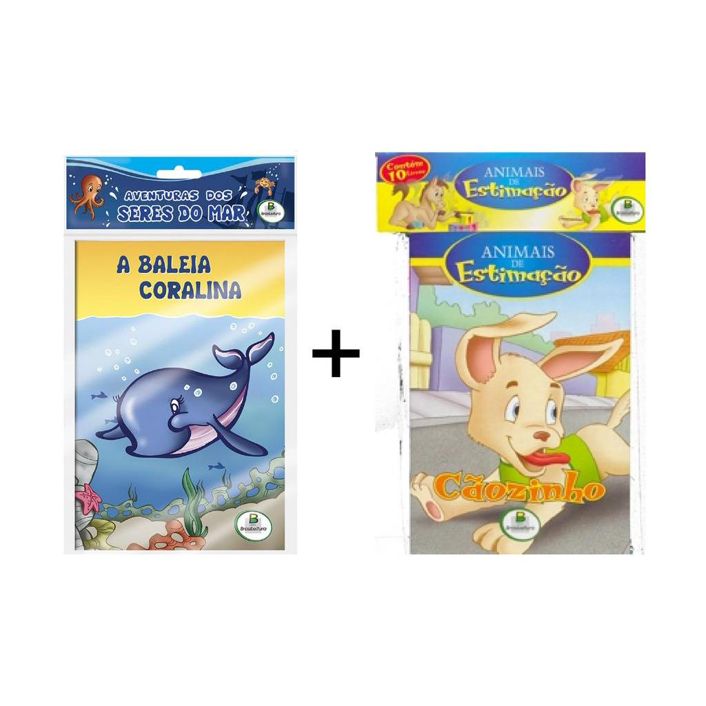 20 Livros Infantil Kit Com 10 Aventuras Dos Seres Do Mar Mais 10 ...