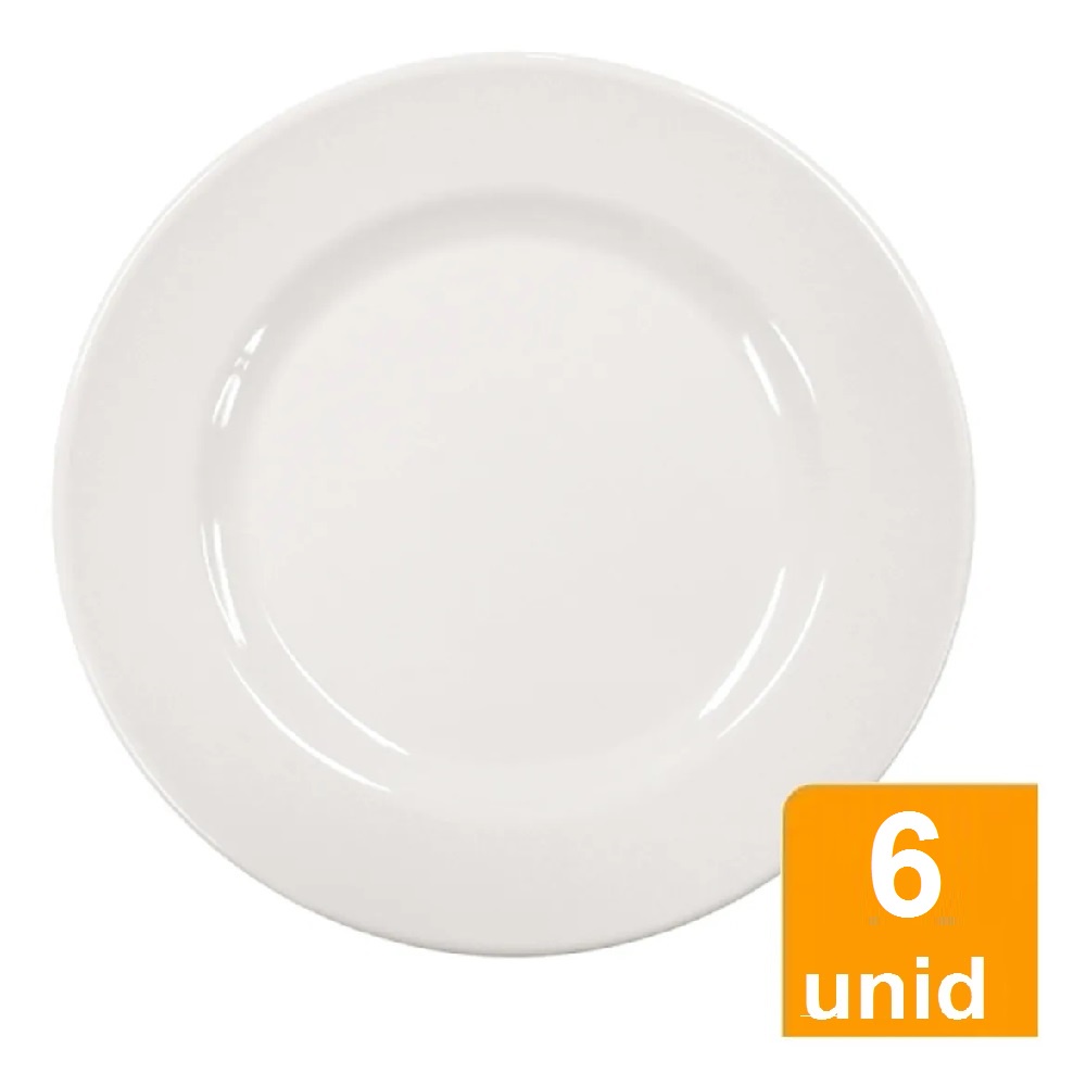 6 Pratos Melamina 17,5cm Buffet Restaurante Bar Kit Atacado
