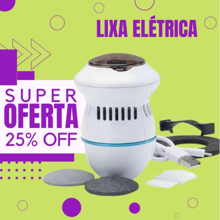 Lixa Eletrica Aparelho Esfoliador e Removedor Portátil Recarregável USB Com 2 Velocidades de Lixar os Pes Lixador Profissional de Manicure e Pedicure para calosidades Sugador de Resíduo