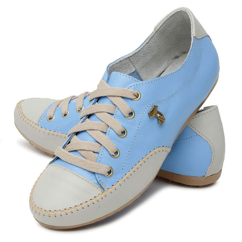 Sapatênis Tênis Mocassim Feminino Super Conforto Em Couro Legítimo Macio Confort