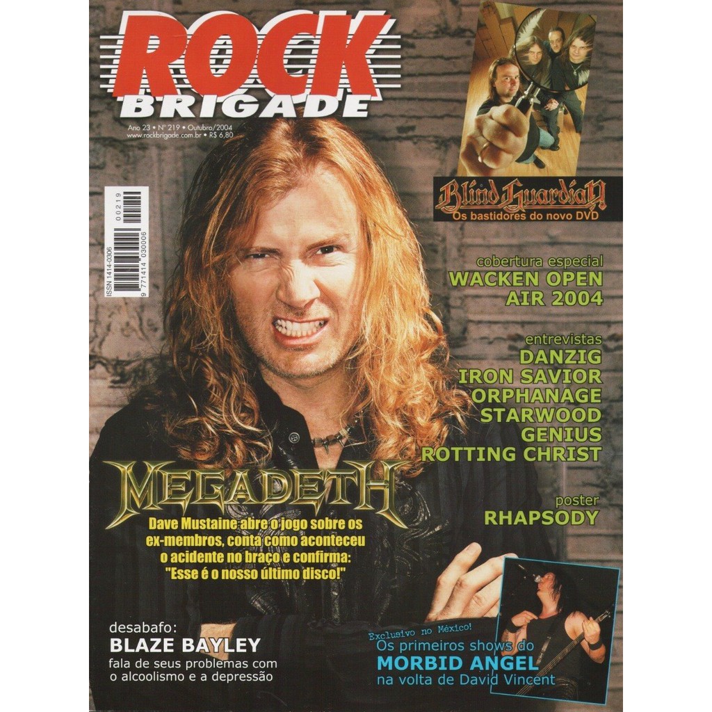 Revista Rock Brigade 219 - Megadeth Blind Guardian Danzig Rhapsody Morbid Angel Blaze Bailey