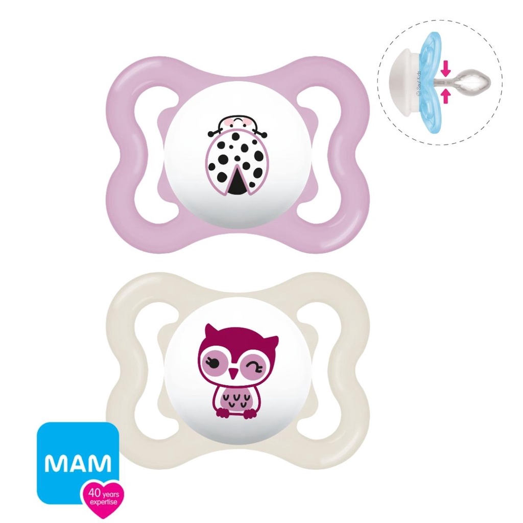 Chupeta MAM 0-6 M Supreme Embalagem Dupla Menina Lançamento Bico igual Perfect Silicone