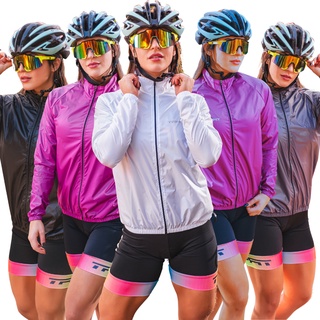 Jaqueta Corta Vento Feminino Impermeável Refletivo para Ciclismo Várias Cores TR4