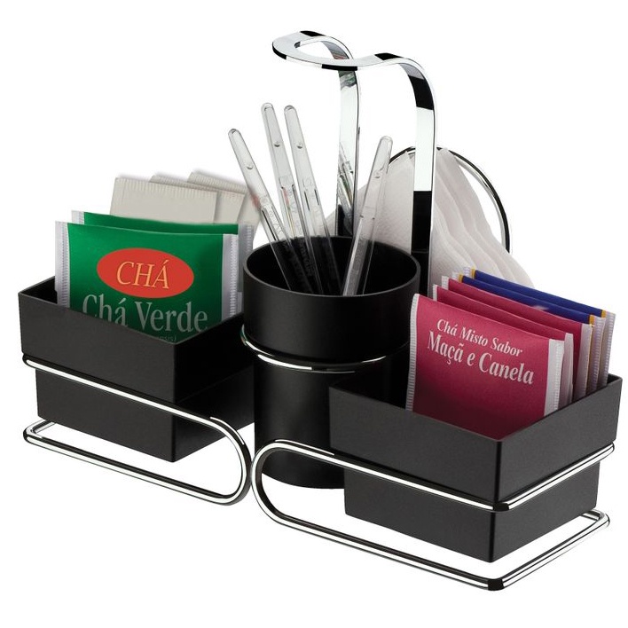 Suporte Cafe Chá Porta Saches De Acucares Colheres Future em Oferta na Shopee