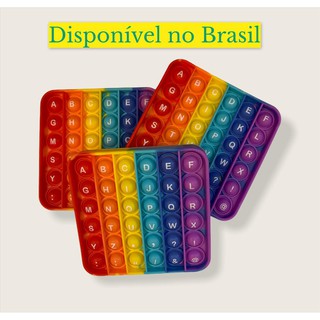 Pop It Fidget Toy Empurre Pop Bolha Autismo C/ Letras Educacional