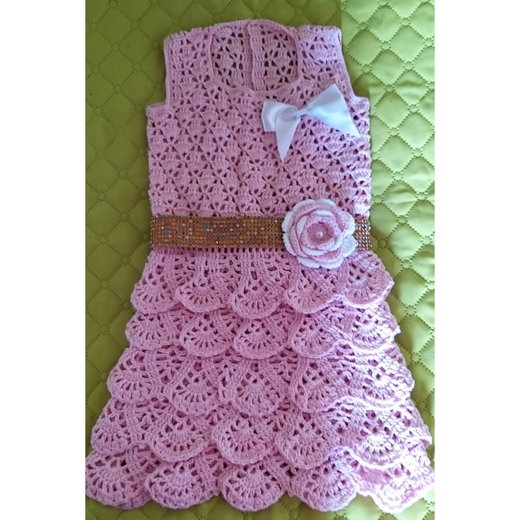 vestido de crochê para criança de 5 anos