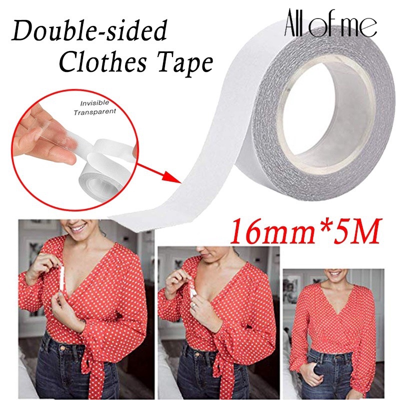 Fita Transparente Dupla Face Para Corpo De Roupas De 1.6 Cm * 5 M