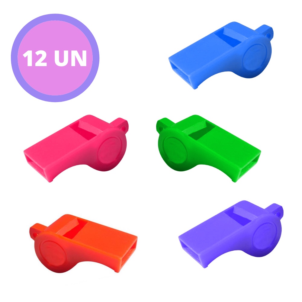 Apito Sport Pacote Com 12 Unidades Coloridas Pica Pau | Shopee Brasil