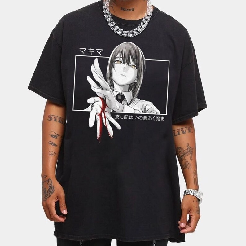 Camiseta Camisa Chainsaw Man Makima Anime Mangá Denji Motosserra Chain Saw  Blusa Unissex - Escorrega o Preço