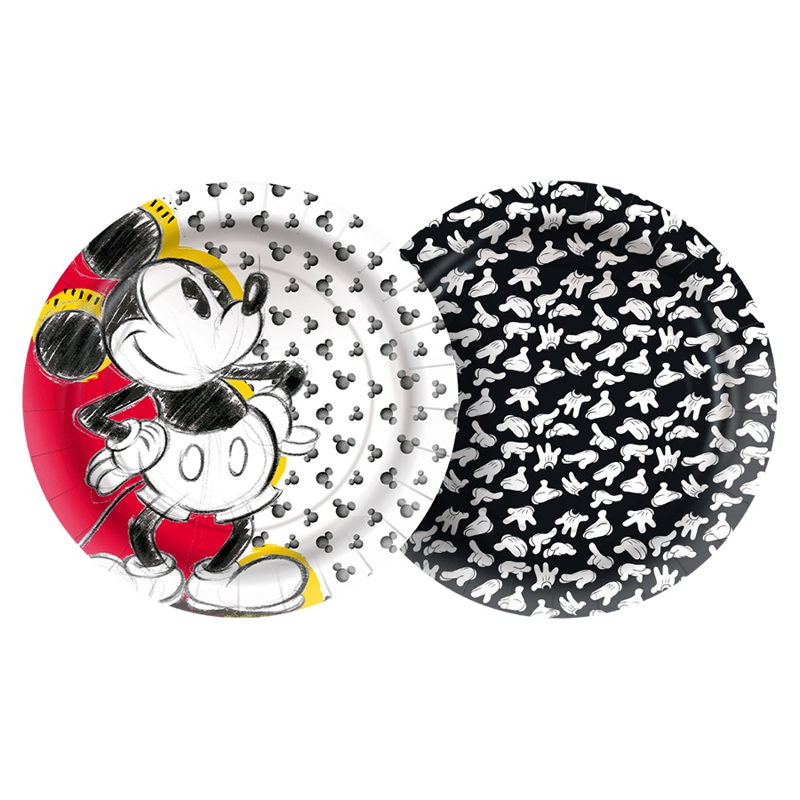 Prato de Papel Festa Mickey Fãs - 12 unidades - Regina - Rizzo em Oferta na Shopee