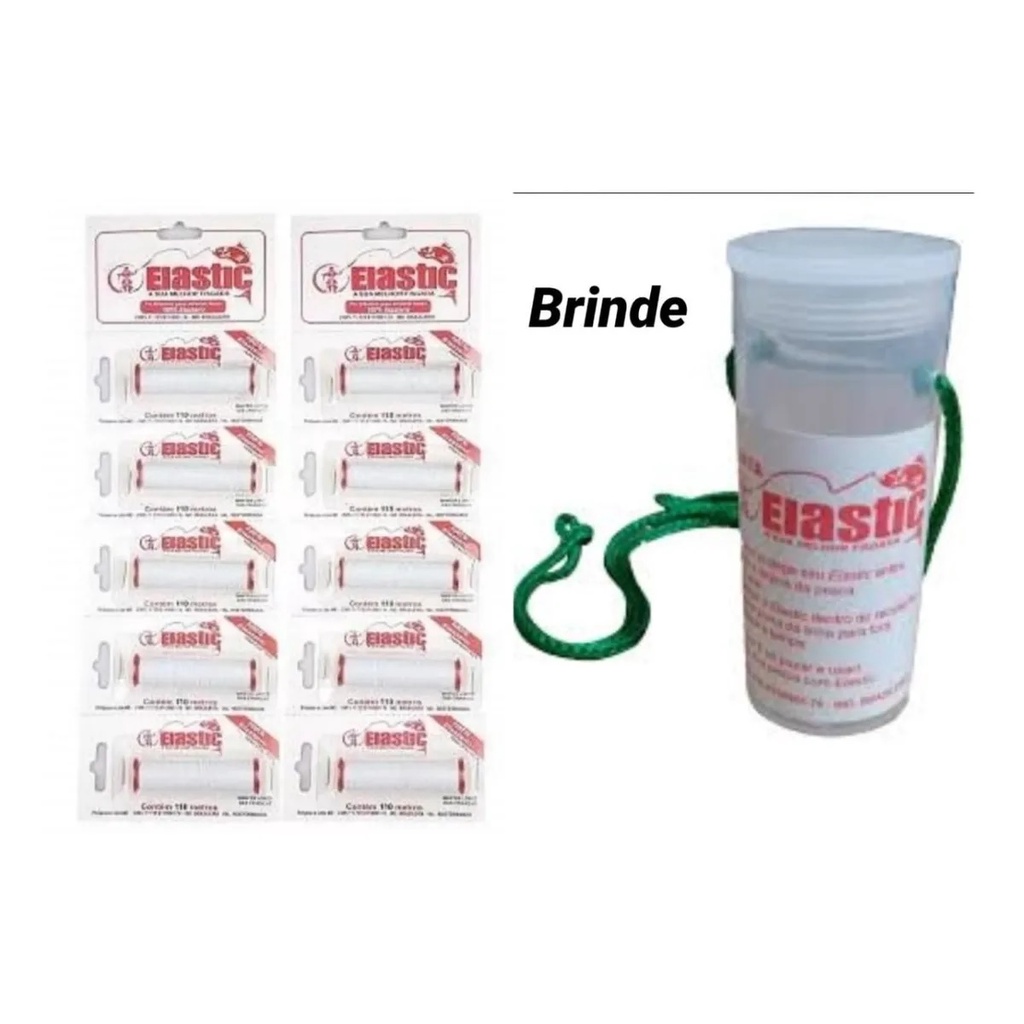 10 Elastic Linha Elástica Amarrar Isca Pesca 110m C/ Suporte em Oferta na Shopee
