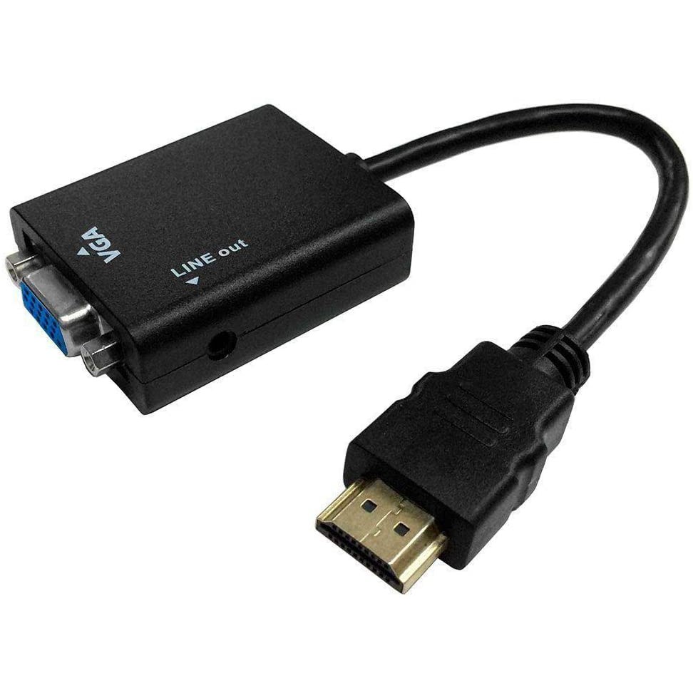Hdmi Para Vga Com Áudio P2 Conversor Adaptador De Vídeo 1080P