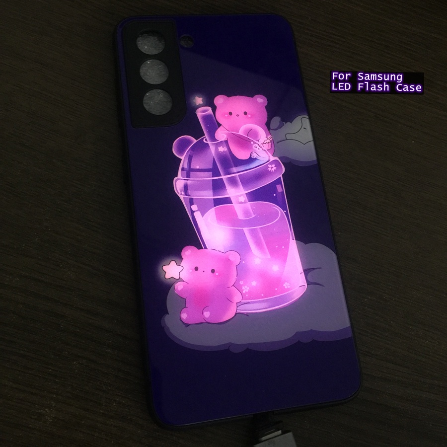 Capa Flash De Urso Roxo 3D Para Samsung Galaxy S22 S21 S20 FE Ultra S26 S25 S24 Note 20 9 10 S23 Plus