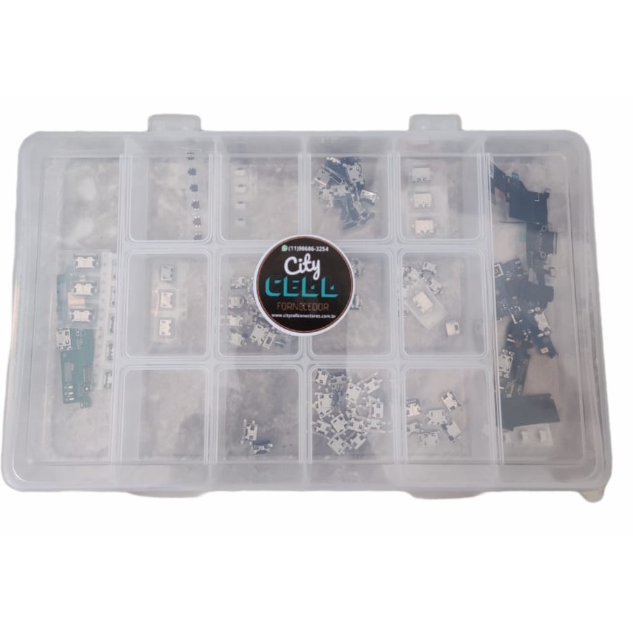 kit até 300 conector de carga micro usb modelos variados manutenção assistência técnica PROMOÇÃO