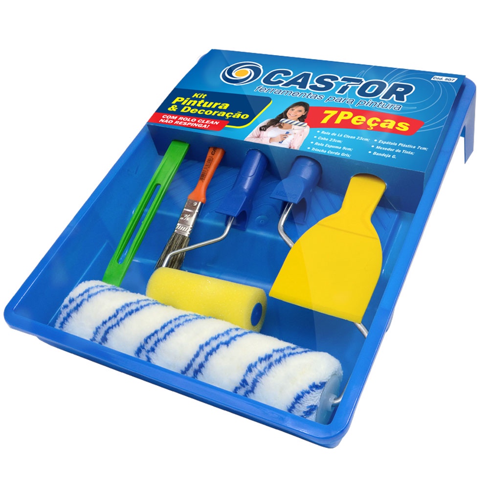 Kit pintura e decoração 7 peças - Castor em Oferta na Shopee