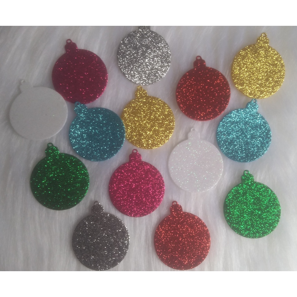 Bola de natal feita em EVA com glitter (20 unidades) | Shopee Brasil
