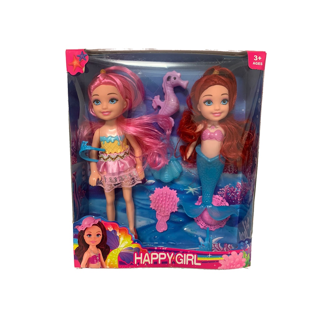 Boneca de sereia Happy girl 20cm+ com acessorios happy girl brinquedo sereia