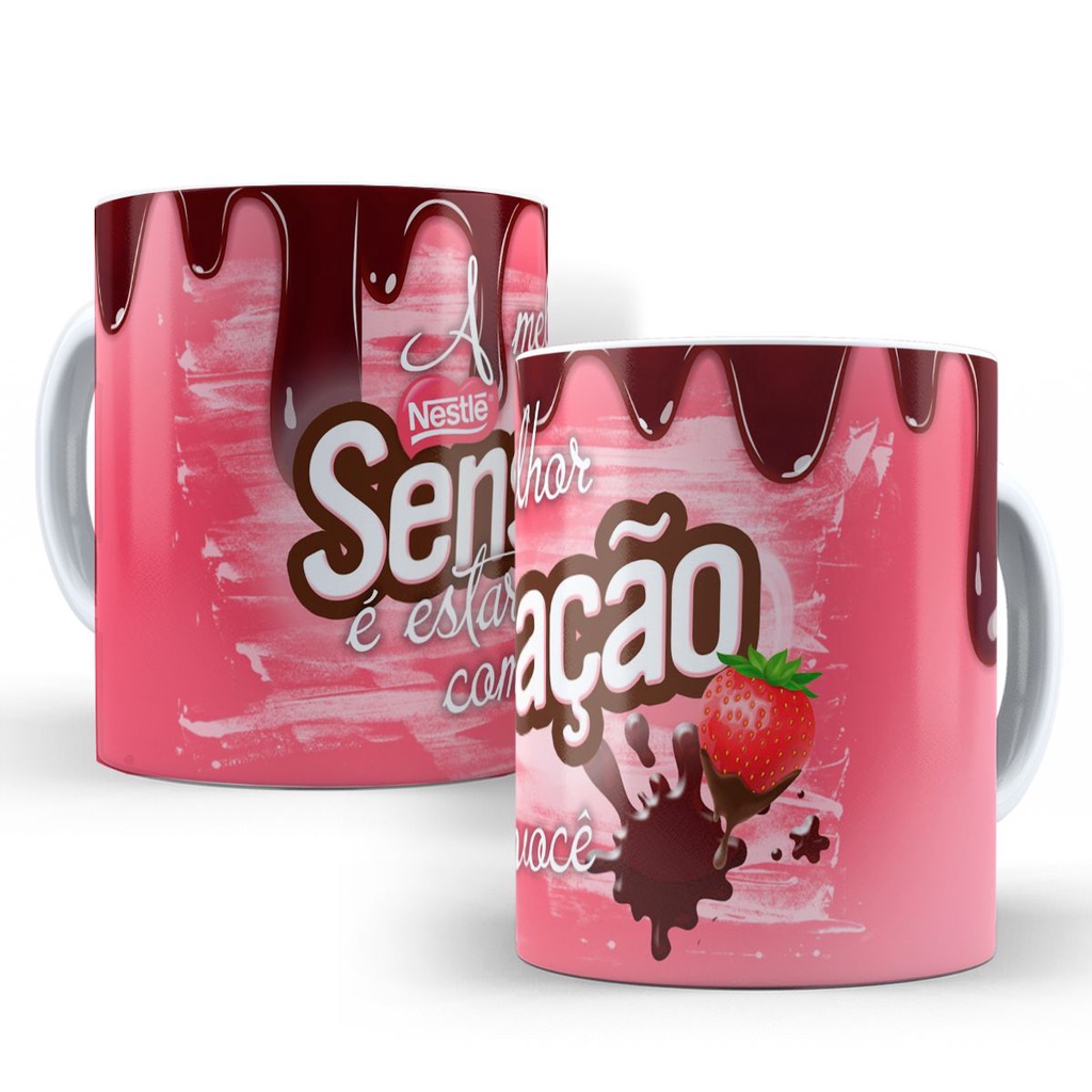 Presente Dia dos Namorados - Mães - Pais - Amigo Chocolate - Páscoa - Canecas Personalizada com Nome e Frases Porcelana Xícaras, Copos e Caneca de Café Lembrancinha Estampada