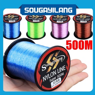 Sougayilang Linha de pesca Linha de pesca de nylon 500M 11-36LB Linha de monofilamento forte Linhas de pesca de nylon de fluorcarbono para pesca em água doce em água salgada Pesca ao ar livre
