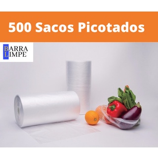 Sacos Plásticos 25cm X 35cm Bobina Picotada C/ 500 Sacos (01 ROLO) Matéria Prima Virgem