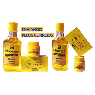 Kit 2 Sabonete Líquido 2 Creme 2 Sabonete Barra  Micosan Tratamento Micose Em Geral Clareador Pele em Oferta na Shopee