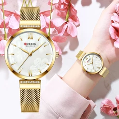 CURREN Marca De Luxo Relógios Femininos Moda Original Quartzo À Prova D'água 9067 X