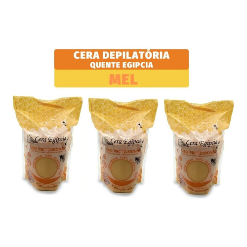 Kit 3 Ceras Depilatória Egipcia Elástica Mel 500 Gramas em Oferta na Shopee