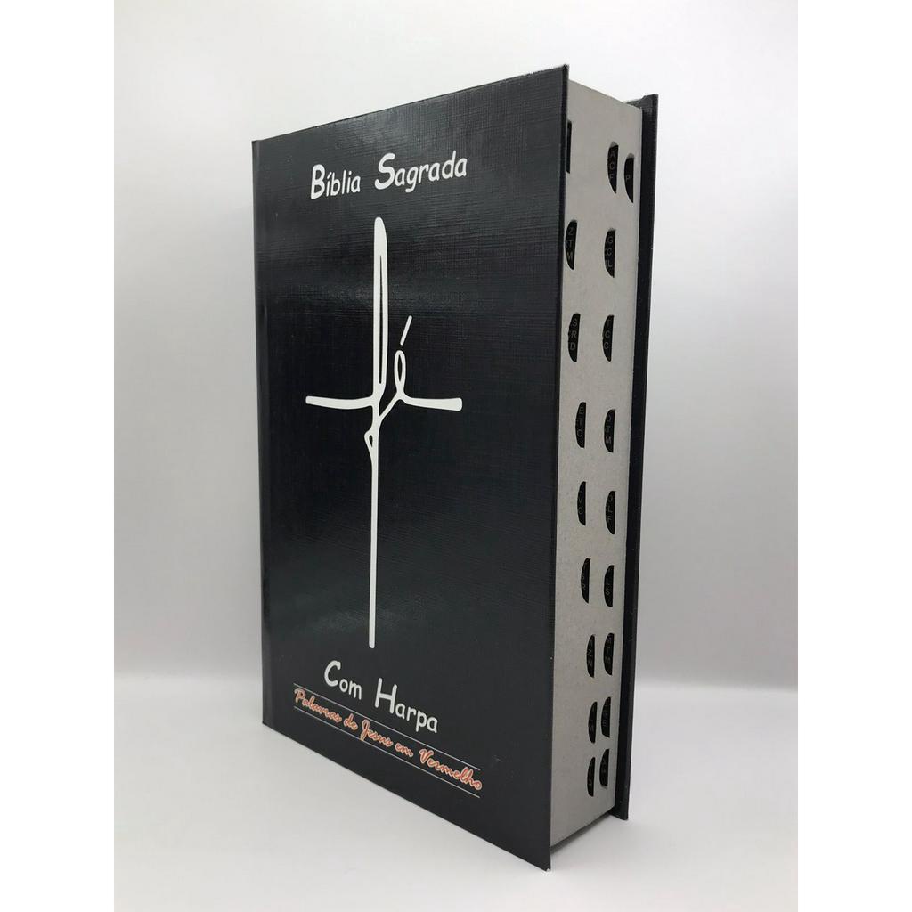 Bíblia Sagrada Tamanho Grande com Harpa Palavras de Jesus em Vermelho Capa Dura Fé em Oferta na Shopee