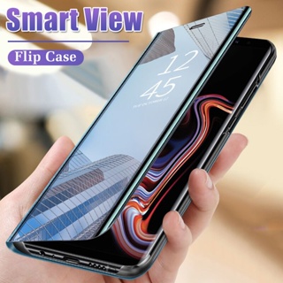 Capa Flip Para Celular Com Espelho De Couro Samsung Galaxy S10 S10Plus S20FE Note 8 9 10Plus 20 20Ultra em Oferta na Shopee