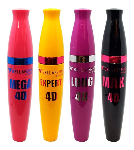 12 Rimel Máscara Cílios 4d Bella Femme Prova D´água Bf 10009