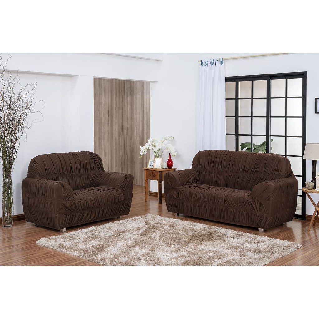 Capa de sofá 3 e 2 Padrão Malha gel Poliéster. em Oferta na Shopee