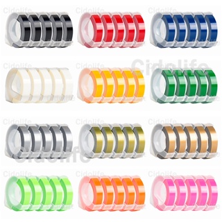 5 Rolos De 9mm De Fitas De Etiquetas De Gofragem 3D Compatíveis Com A Impressora Dymo Para 1540 1610 12965 Motex E101 em Oferta na Shopee