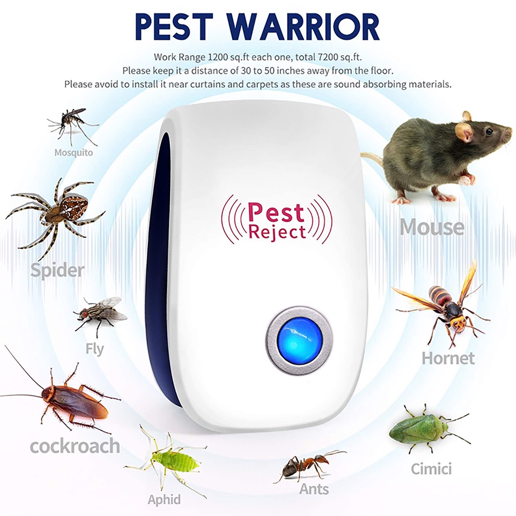 Repelente Eletrônico Ultrassônico Insetos repelente de baratas, mosquito, rato, repelente de insetos