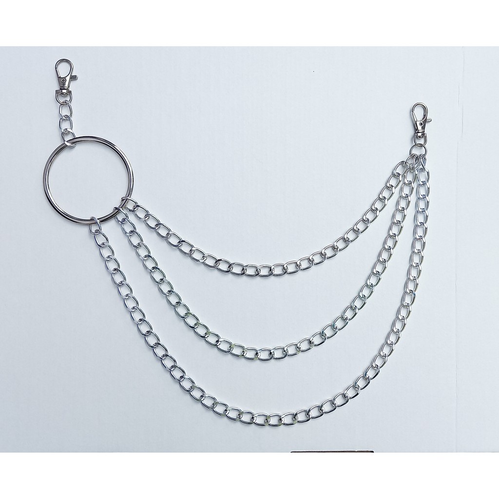 Corrente Tripla acessorio multicamadas Lateral Calça  Rock, Punk,tlipra, Kpop a Pronta Entrega