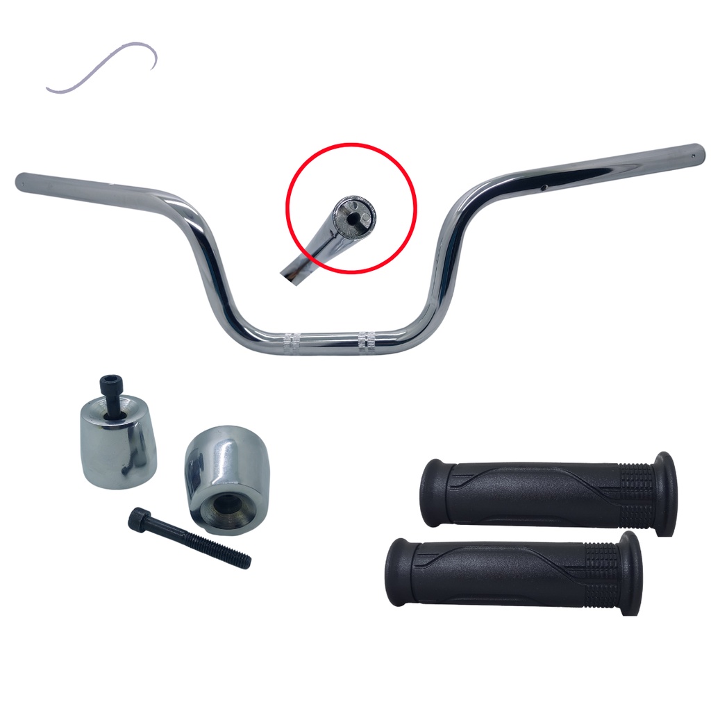 Guidão Titan 160 C/ Peso PCX Cromado  e Manopla Cargo 160 em Oferta na Shopee