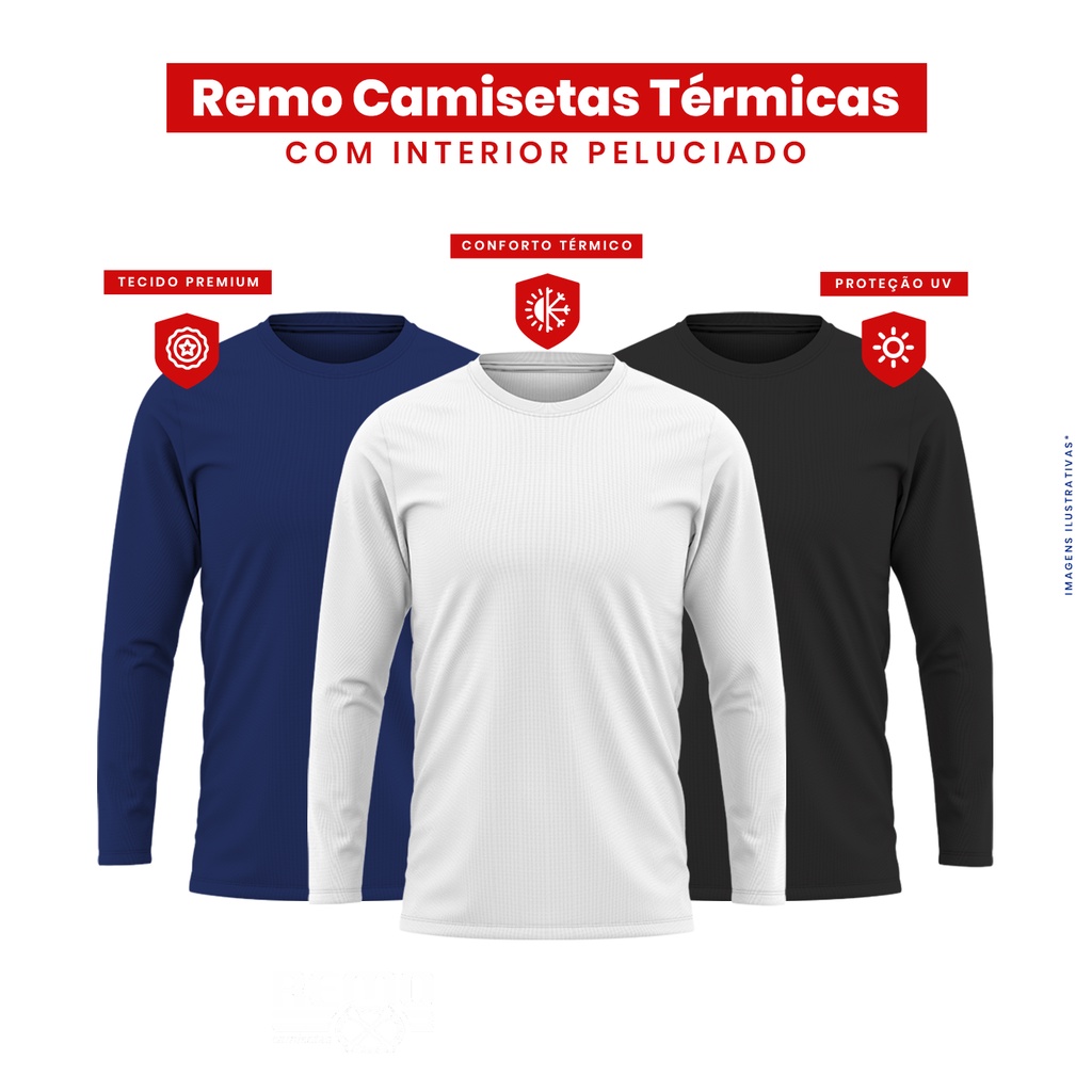 Camisetas Térmicas Peluciadas Proteção UV Segunda Pele Inverno Zanelatto Confecções