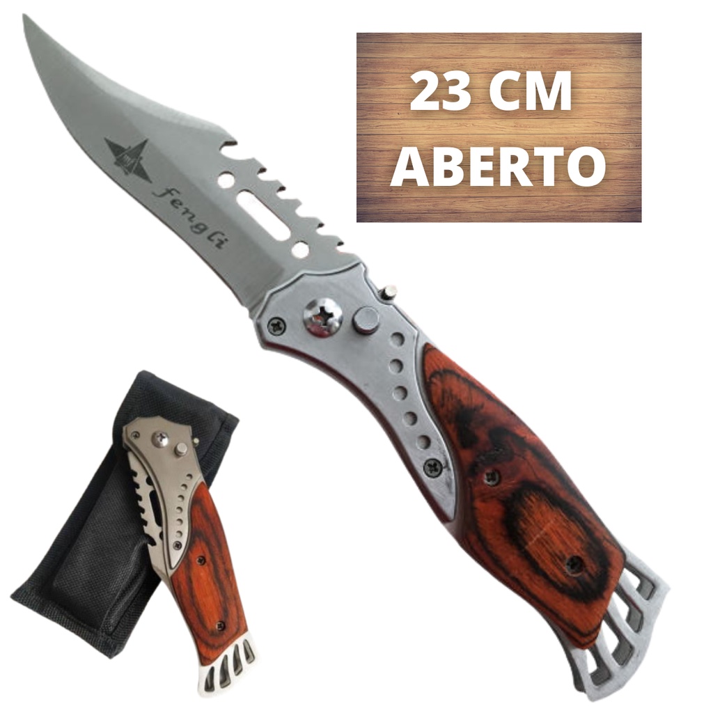 Canivete Tático Retrátil Automático Militar Com Bainha Escorrega o Preço