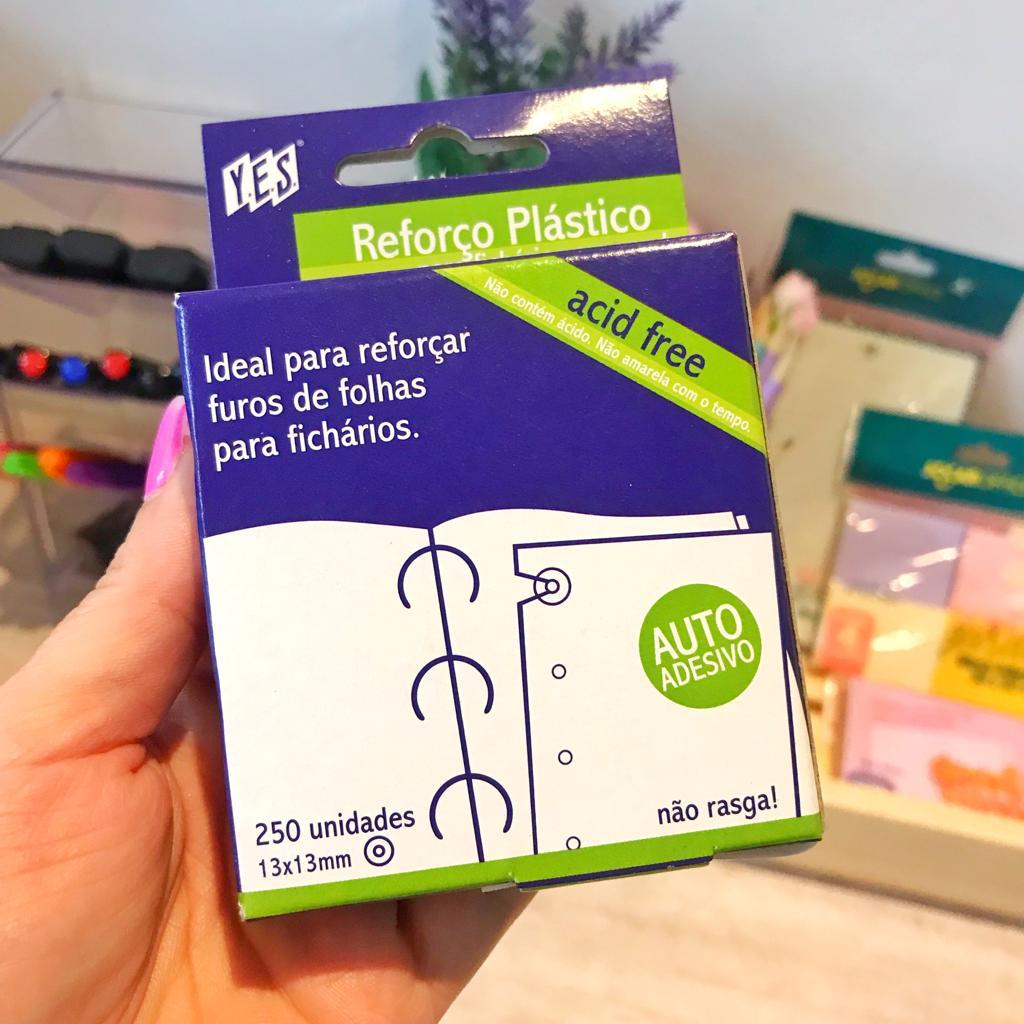 Adesivo reforço plastico de folhas para ficharios 250 unidades yes ...