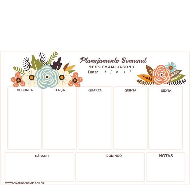 7 Planner semanal  / Planejador A4 Tempo, Memo, Agenda Organizador de Planejamento cronograma