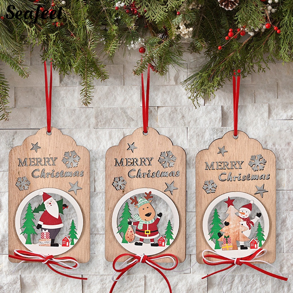 Two-Side Printed Merry Christmas Ornaments Decorations Tree Hanging Halloween Ornament Gifts Ceramic Pendant Creative Christmas Halloween Decor Xmas Keepsake Ornament 