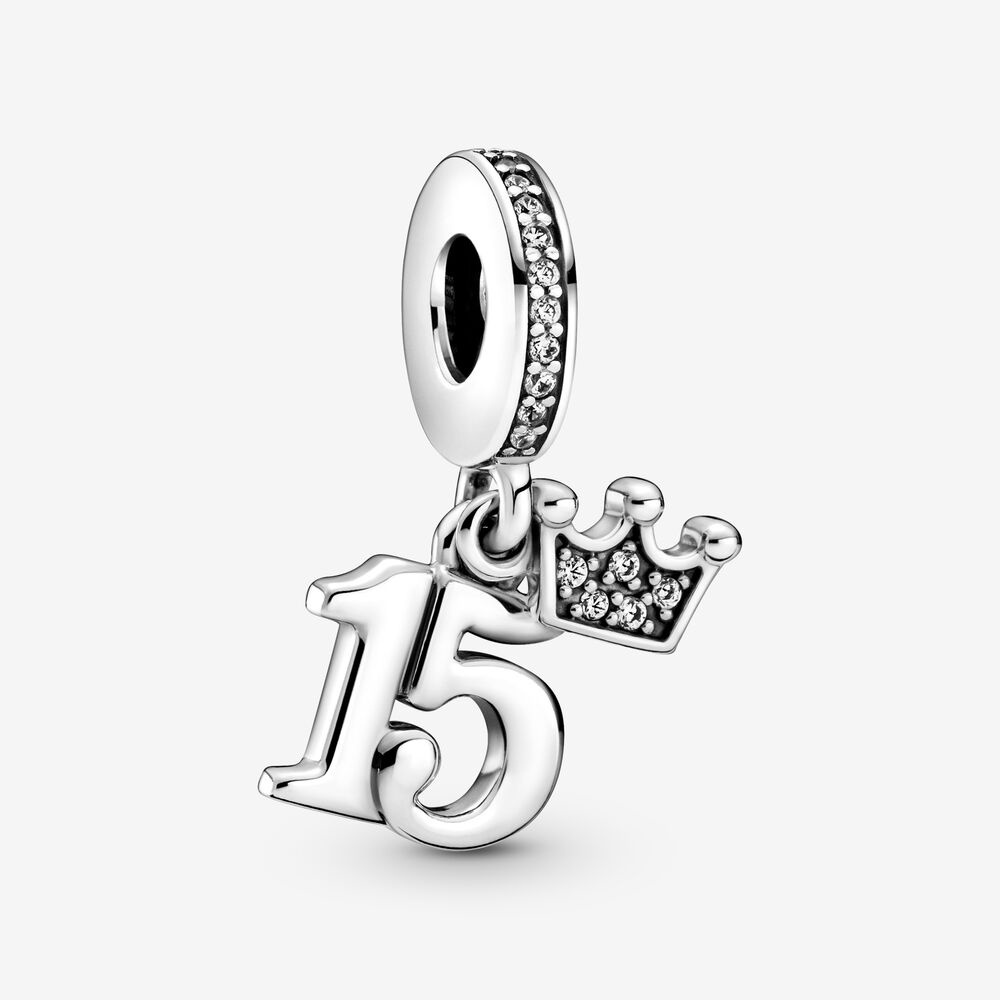 Pand * ora Acessórios Novo 15o Aniversário Dangle Charm Crown Pendant Silver Fit et Charms Jewelry Women gifts DIY Presentes Para Senhoras/Meninas p818