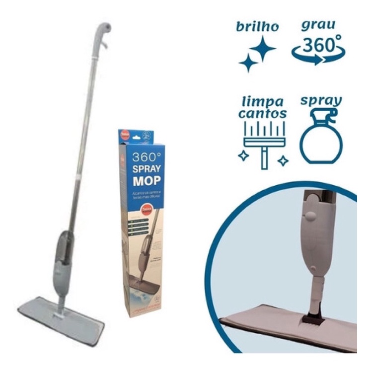 Mop Spray com Esfregão 360* prático