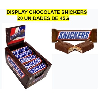 Chocolate Snickers 45g Original Caixa C/20 Unidades - Mars Snickers ...