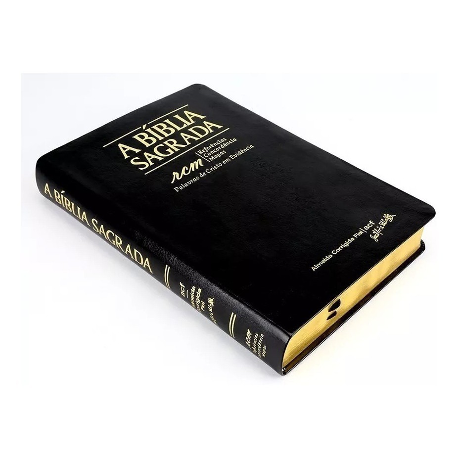 Bíblia Almeida Corrigida Fiel Letra Gigante Rcm Acf Preta | Shopee Brasil