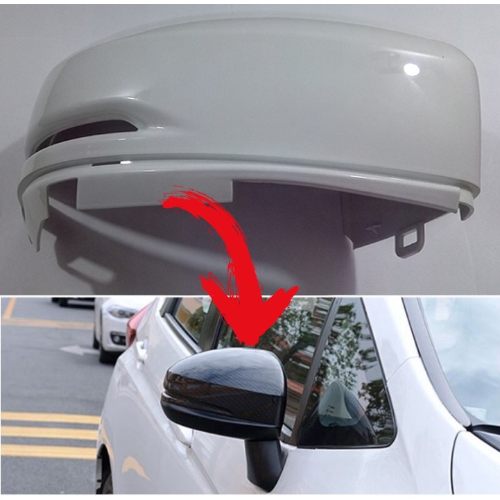 Capa cor Branca Superior Retrovisor Honda City Fit 2015 2016 2017 2018 2019 2020 com Furo Pisca Direito Passageiro