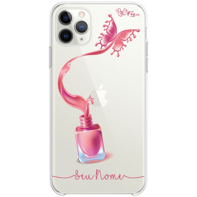 Capinha de Celular Personalizada Manicure com nome em Tpu Premium Transparente - Nail Art para diversos modelos de celular Samsung, Apple, Motorola, Asus, LG, Xiaomi