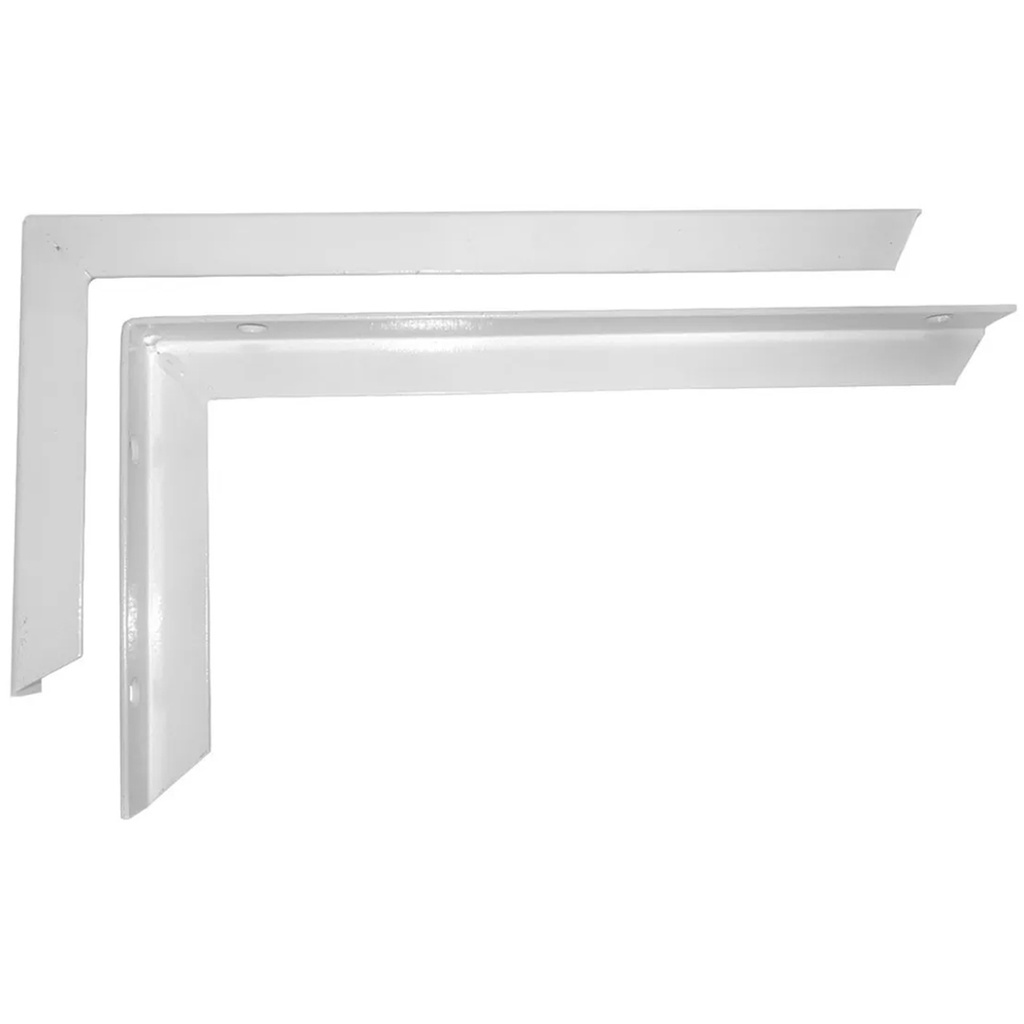 kit 2 suporte mão francesa cantoneira 50cm branca