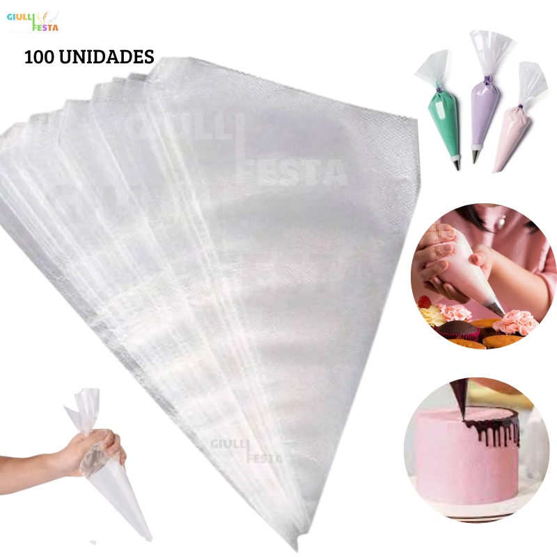 100 Pçs Saco De Confeitar Descartável Confeiteiro Cobertura Bolo Doces Cupcake Utensílios Sacos De Decoração em Oferta na Shopee